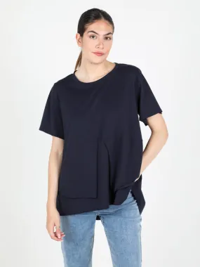 158c Maxi t-shirt femme en coton élastique avec boutons au dos