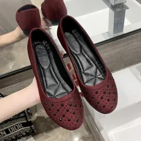 2024 nuove scarpe singole da donna con fondo piatto e testa tonda, bocca superficiale, scarpe singole casual da donna