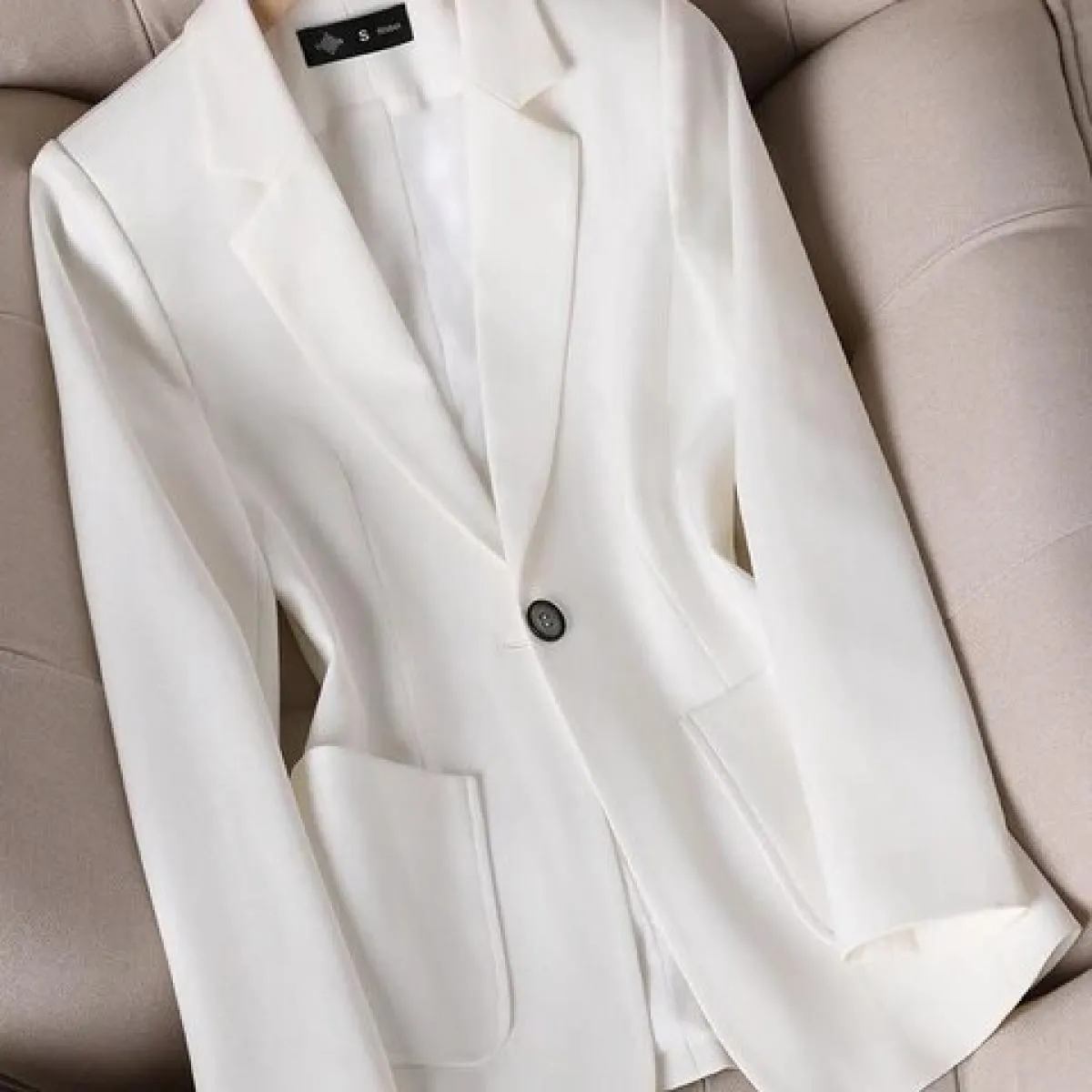 Blazer bianco Business Donna Moda Blazer bianco nero Donna Primavera Autunno