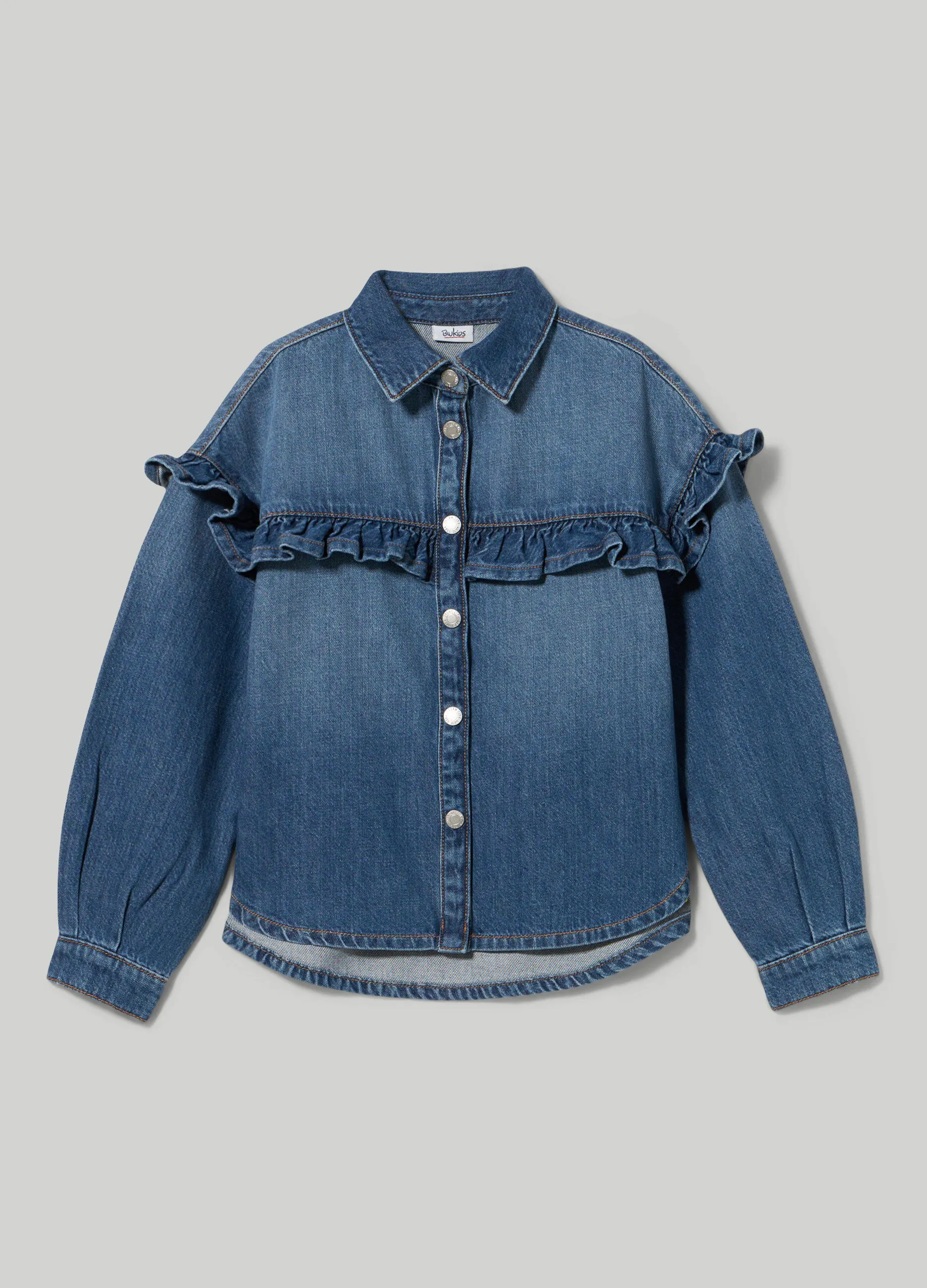 BLUKIDS  Camicia in denim con rouches ragazza