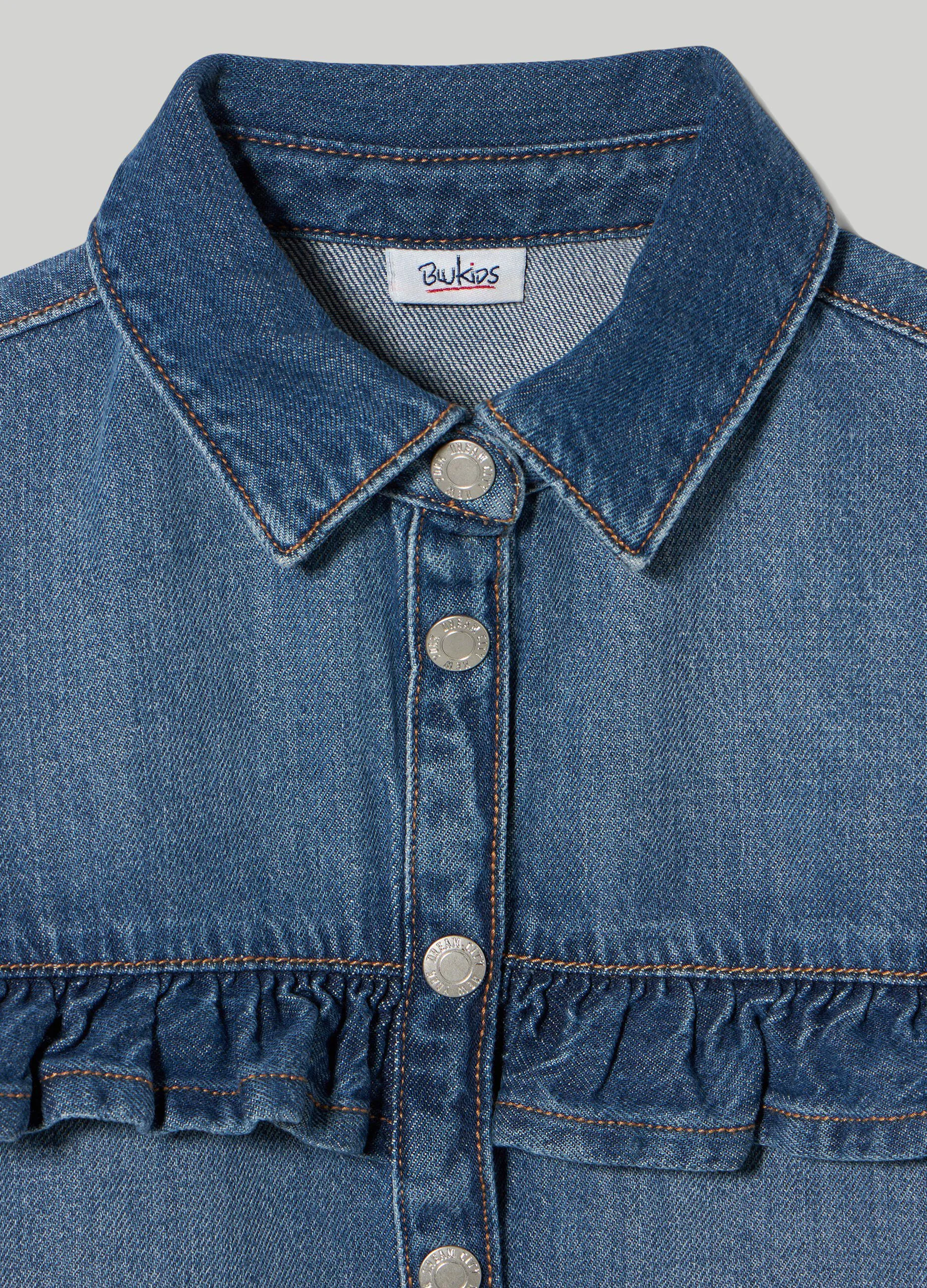 BLUKIDS  Camicia in denim con rouches ragazza