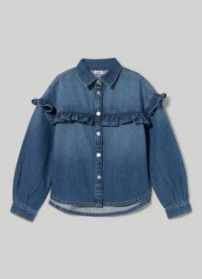 BLUKIDS  Camicia in denim con rouches ragazza