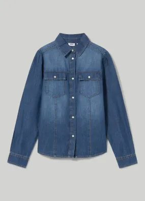 BLUKIDS  Camicia in denim di puro cotone ragazza