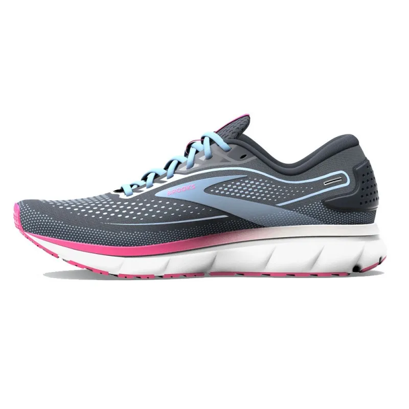 Brooks Trace 2 Grigio Azzurro Rosa - Scarpe Running Donna