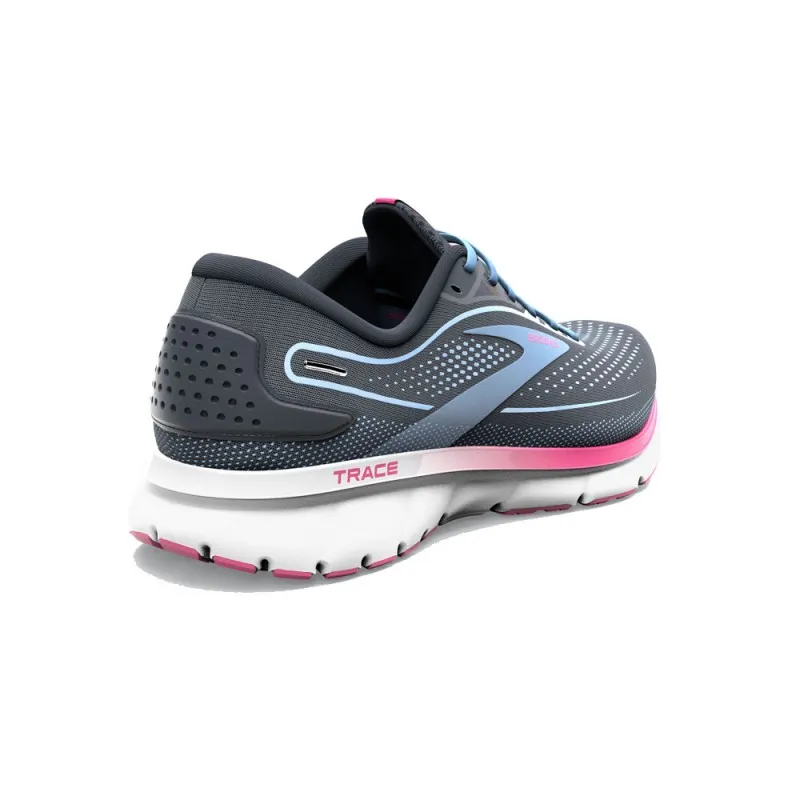 Brooks Trace 2 Grigio Azzurro Rosa - Scarpe Running Donna