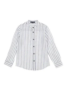 Camicia coreana a righe blu per bambino