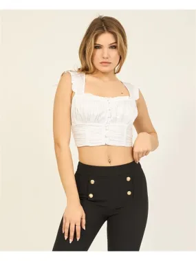 Camicia donna Guess modello crop con bottoni