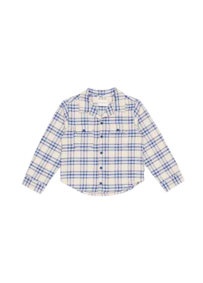 Camicia ecru in check per bambino