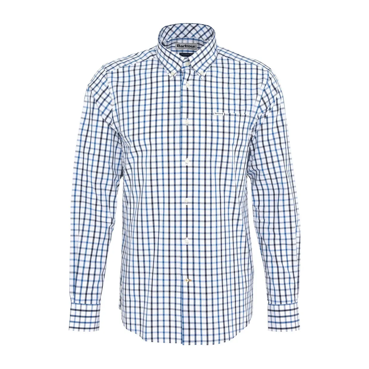 Camicia Uomo Barbour Eldon Tailored Bianco / Blu / Azzurro