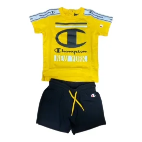 Champion Children's set t-shirt and shorts 305997 YS011 LCD yellow-black