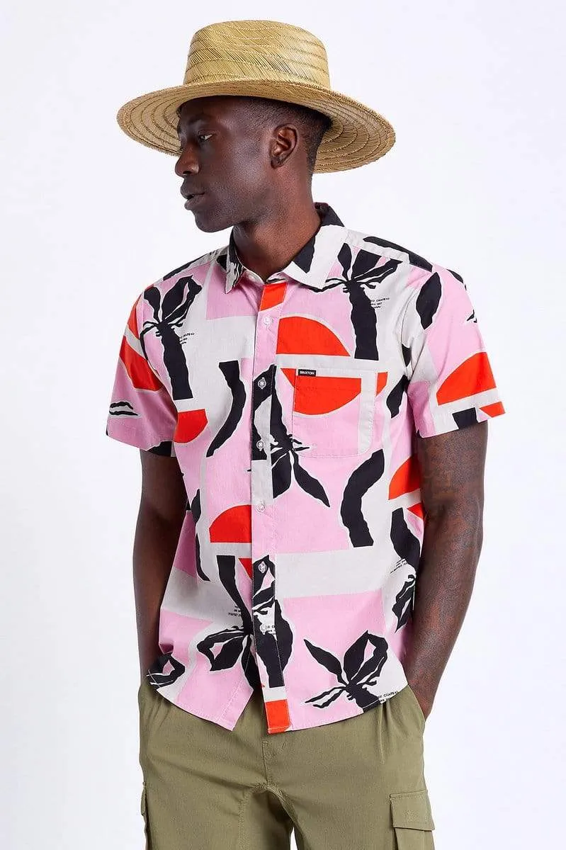 Charter Print S/S Wvn Pink/Red