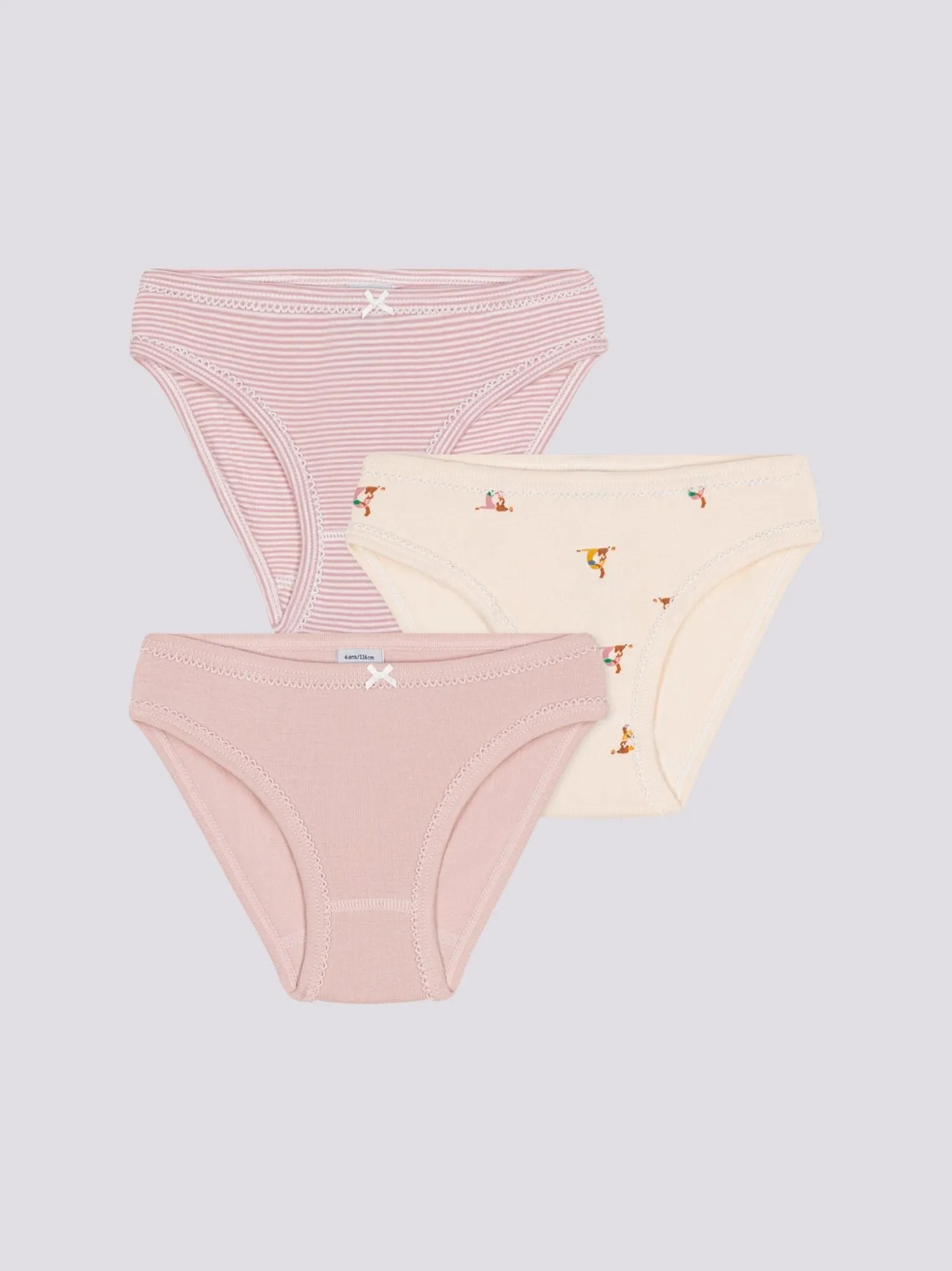 CONFEZIONE DA 3 SLIP ROSA BAMBINO IN COTONE