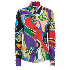 EMILIO PUCCI  Camicia in seta multicolor