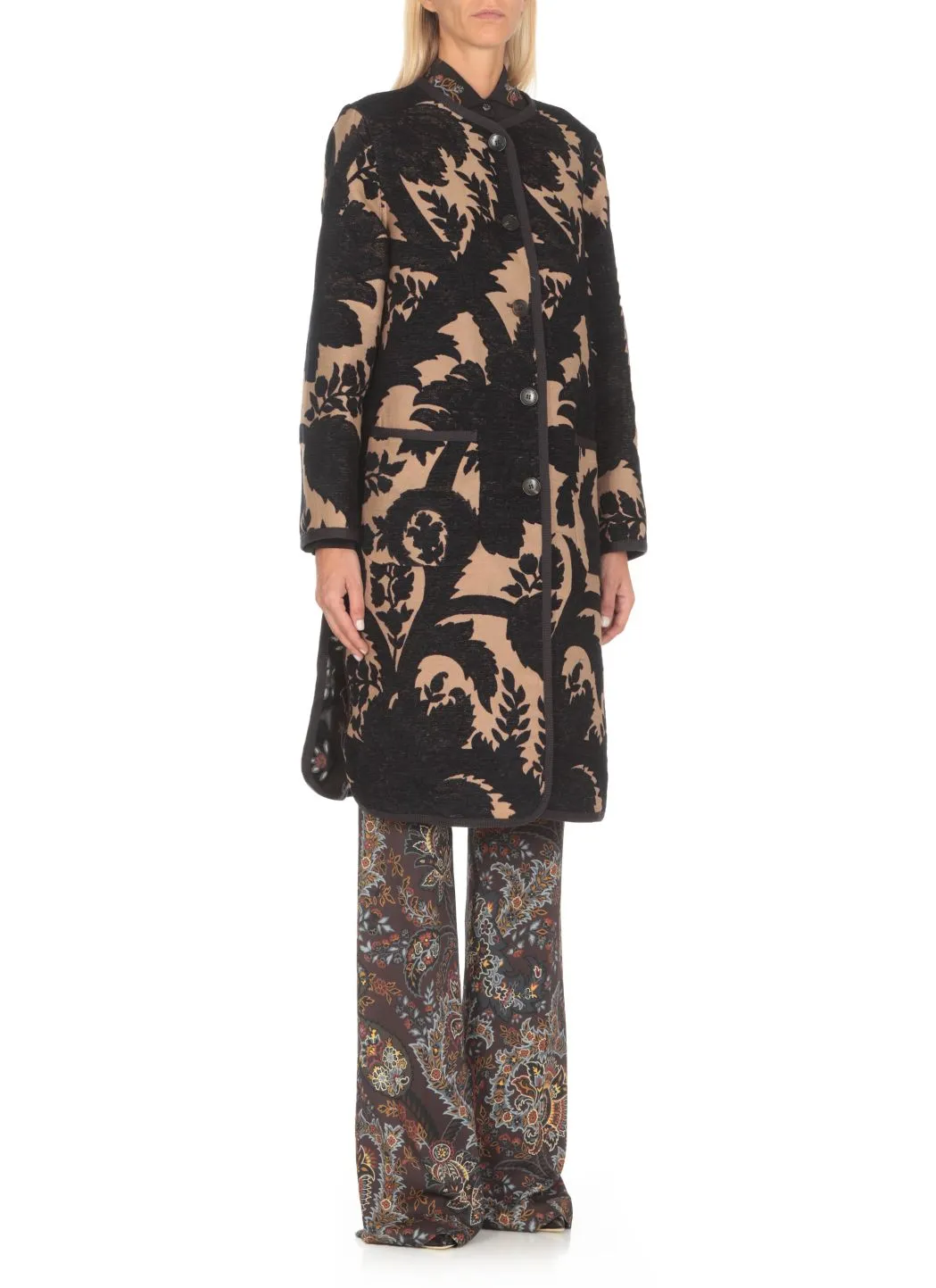  Etro Cappotto reversibile con stampa 