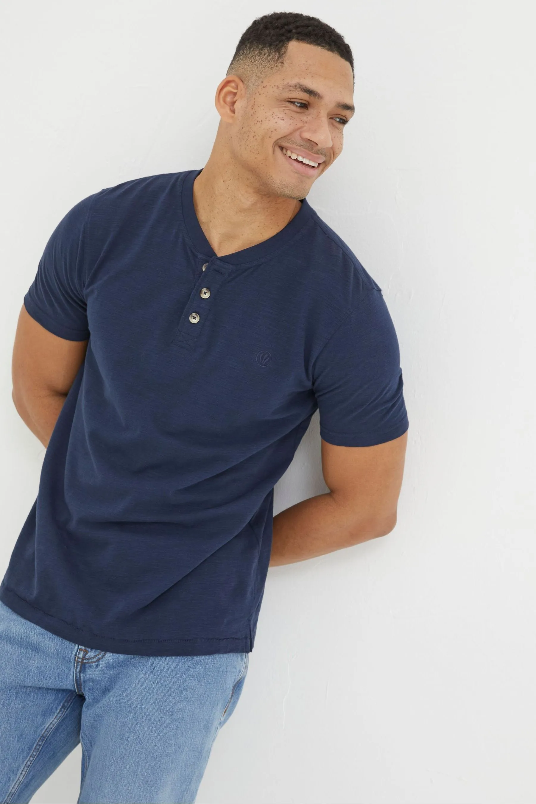 FatFace Woodside Slub Henley T-Shirt