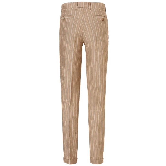 Henk ter Horst linnen fashion pantalon gestreept Beige