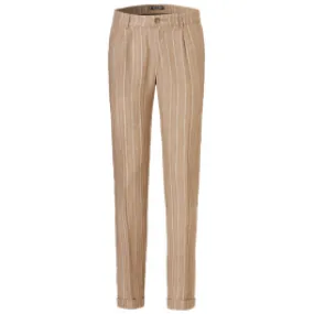 Henk ter Horst linnen fashion pantalon gestreept Beige