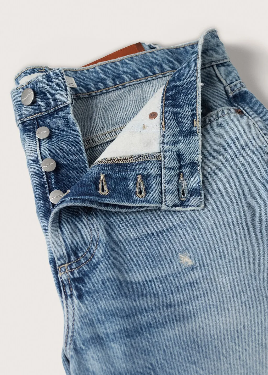 Jeans straight-fit strappi