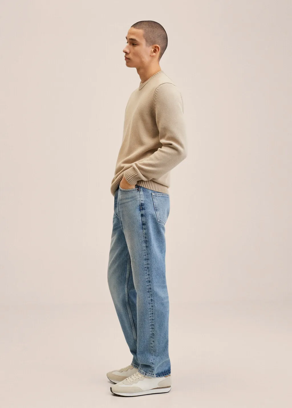 Jeans straight-fit strappi