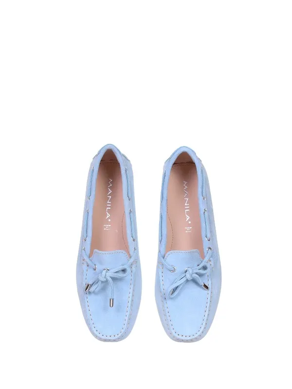 Loafer In Light Blue Suede