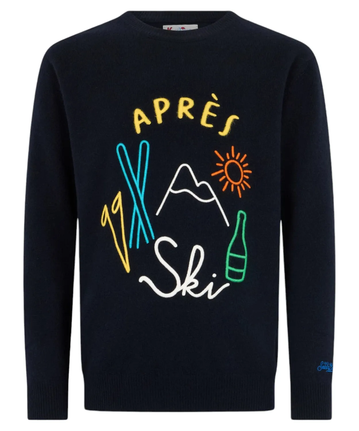 Maglione Heron Blu con Ricamo Apres Ski