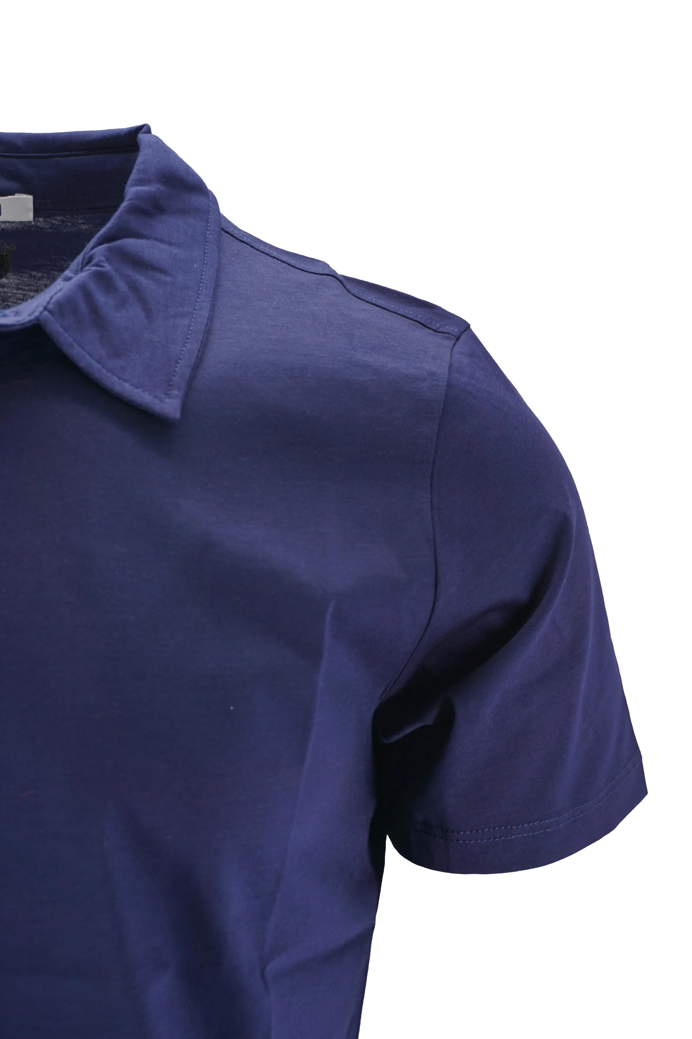 Mercerized Cotton Polo Shirt / Blue