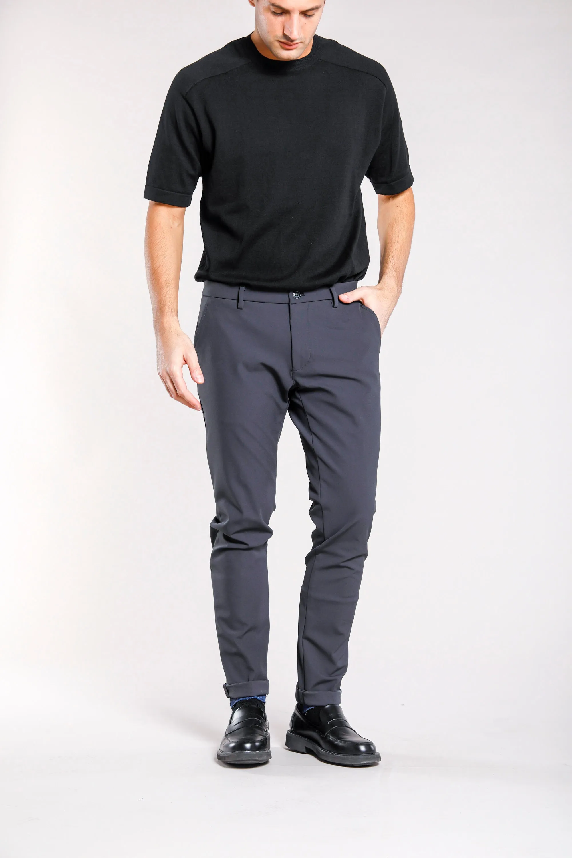 Milano Jog pantalon chino homme en jersey dynamic coupe extra slim 