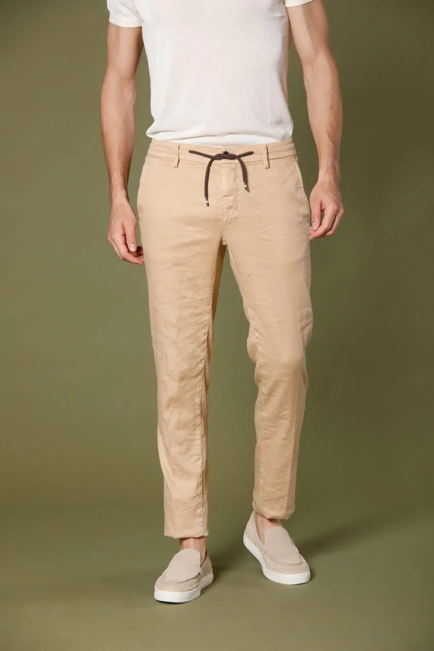 Milano Jogger pantalon chino jogger homme en lin et coton extra slim