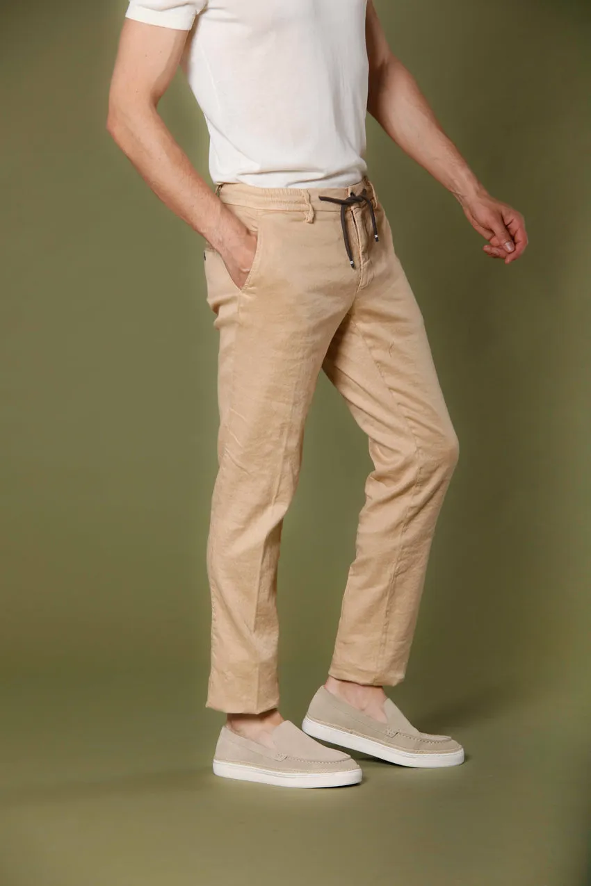 Milano Jogger pantalon chino jogger homme en lin et coton extra slim