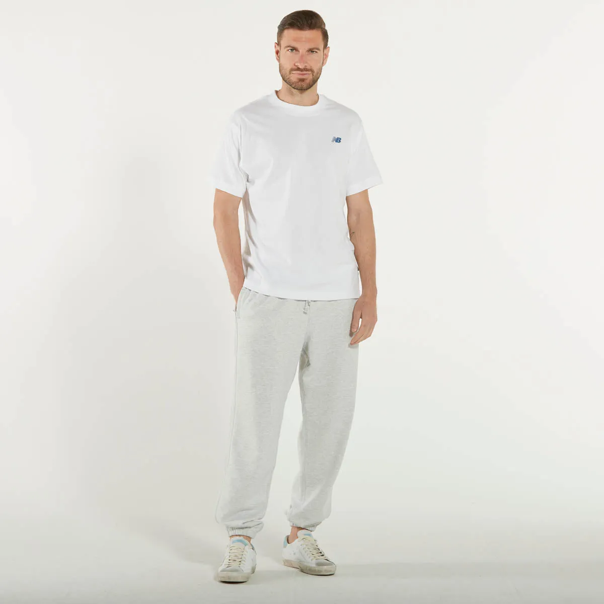 New Balance t-shirt girocollo logo bianca