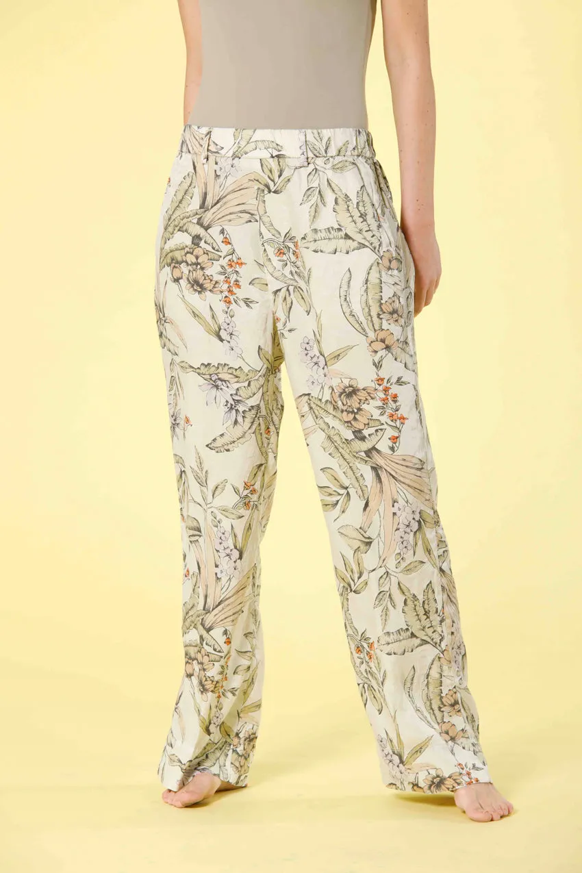 New York Cozy Straight pantalon chino jogger femme en tencel imprimé floral straight