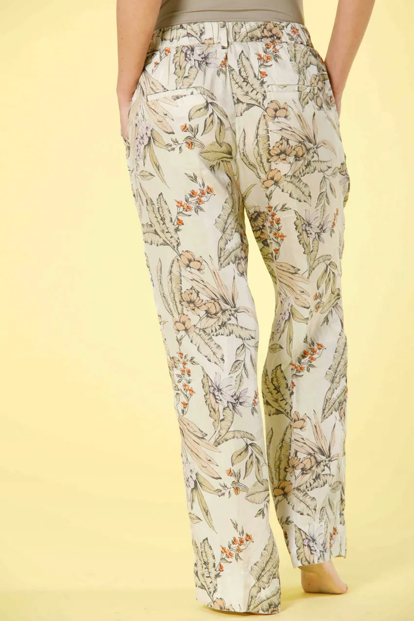 New York Cozy Straight pantalon chino jogger femme en tencel imprimé floral straight