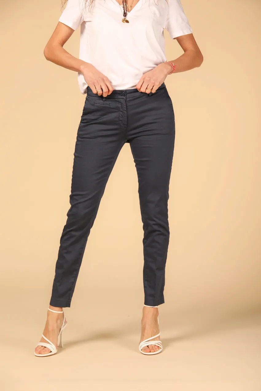 New York Slim pantalon chino femme en satin stretch slim ①