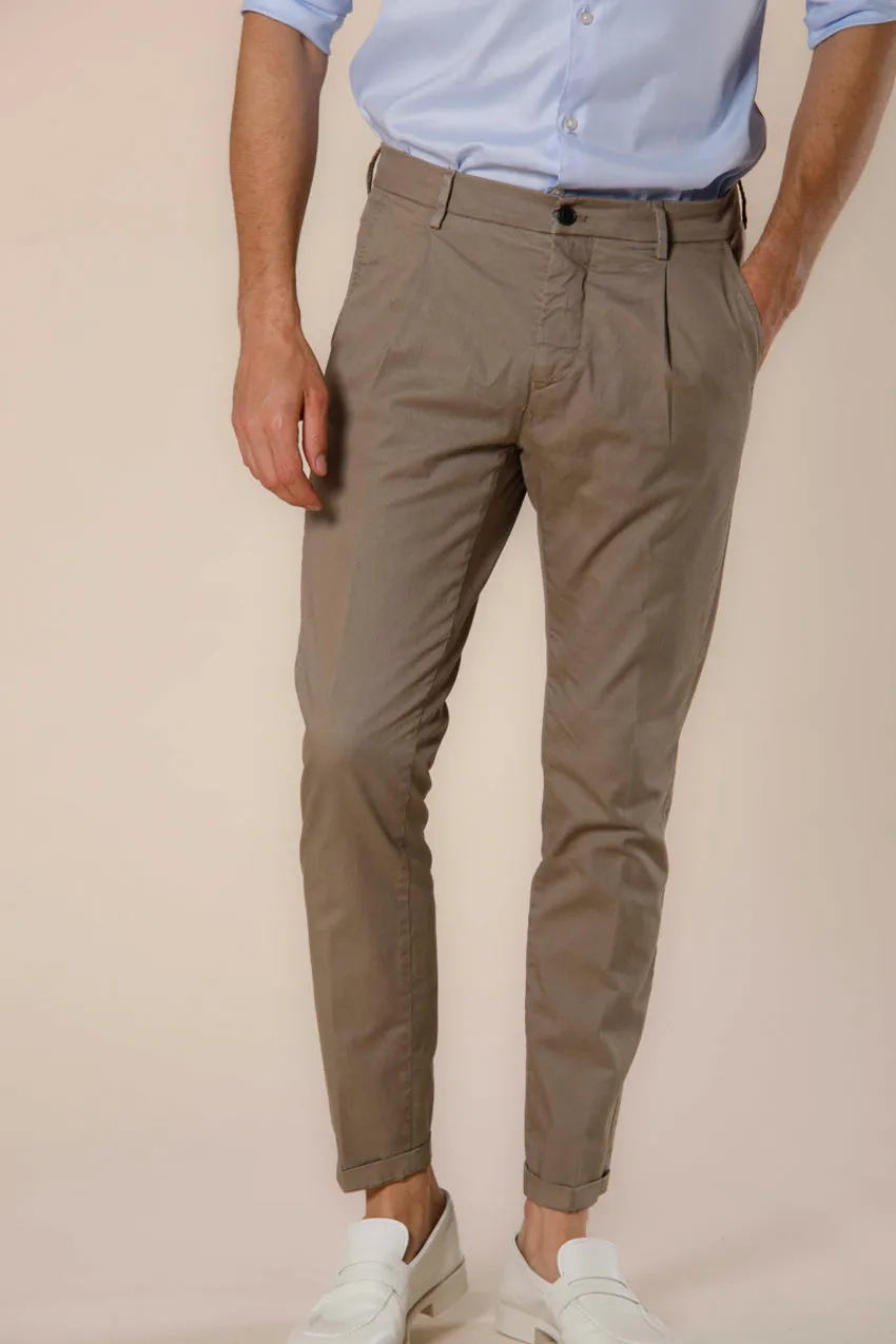 Osaka 1 Pinces pantalon chino homme en coton et tencel coupe carotte