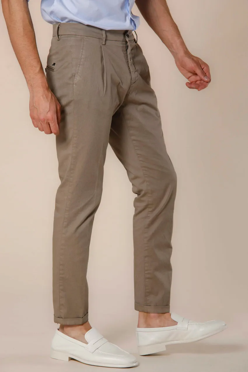 Osaka 1 Pinces pantalon chino homme en coton et tencel coupe carotte