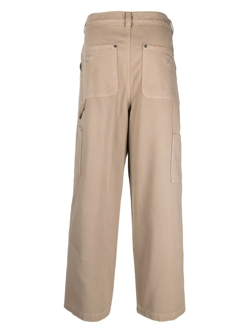 pantalone beige effetto detroyed