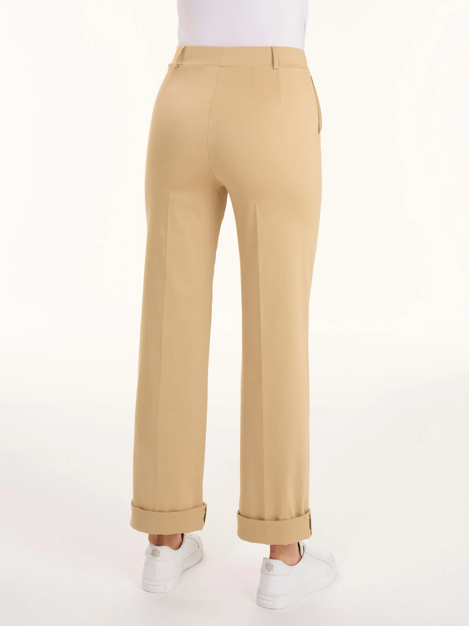 Pantalone dritto con tasche in Satin Power - Champignon