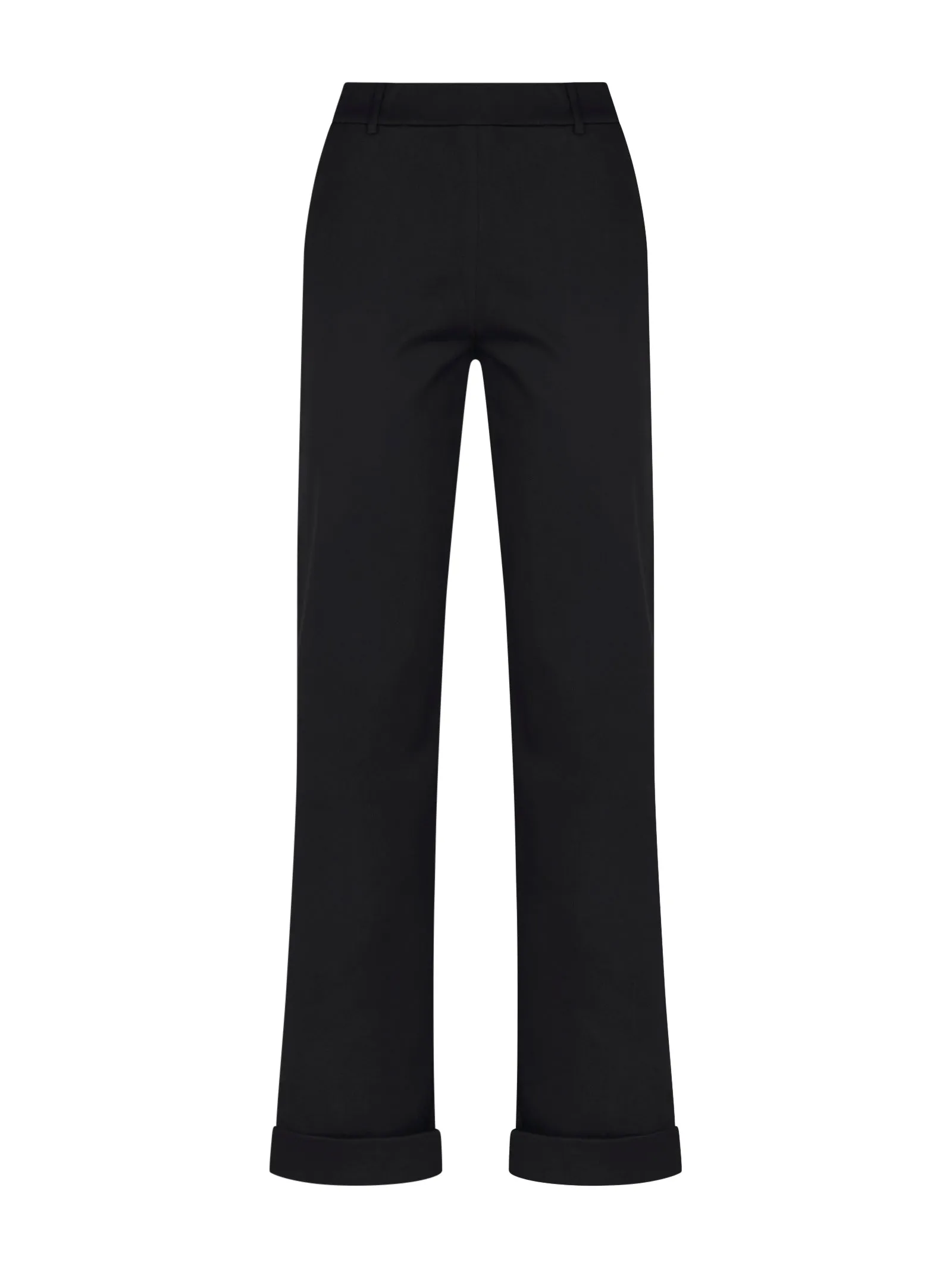 Pantalone dritto con tasche in Satin Power - Nero