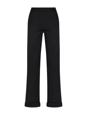 Pantalone dritto con tasche in Satin Power - Nero