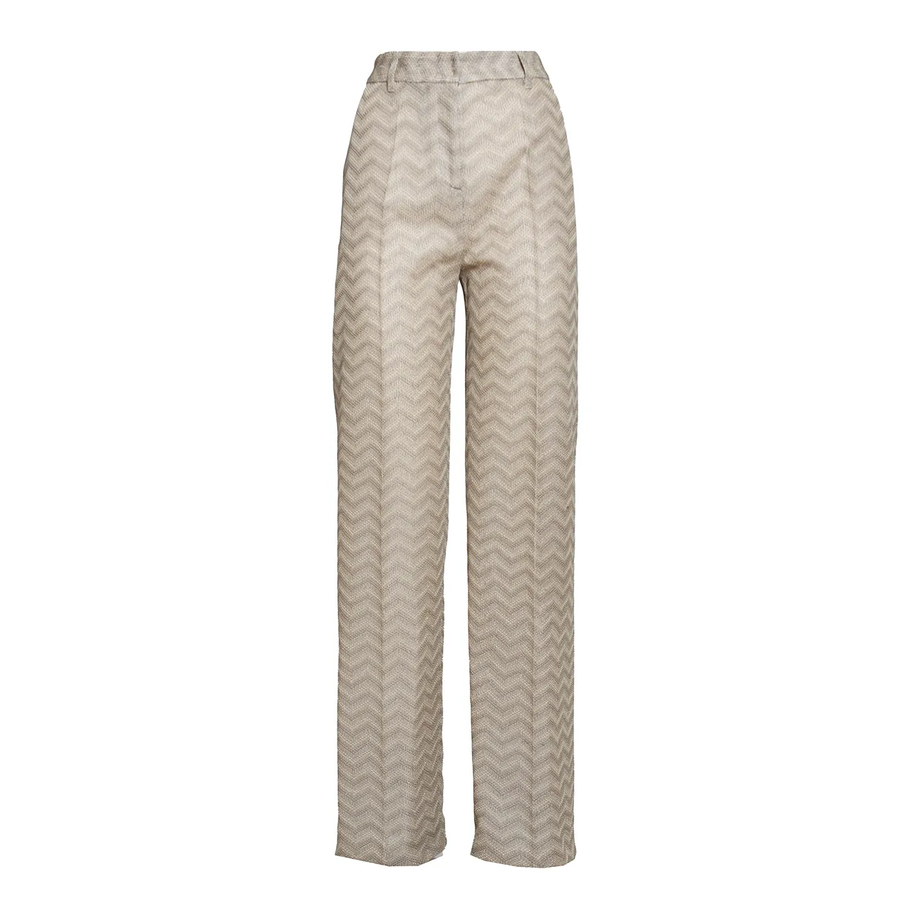 Pantalone dritto in cotone chevron sabbia Missoni