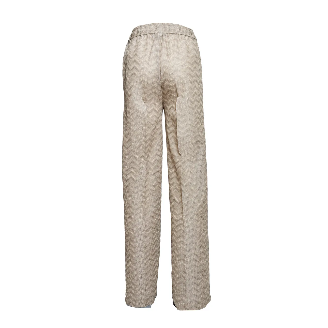 Pantalone dritto in cotone chevron sabbia Missoni