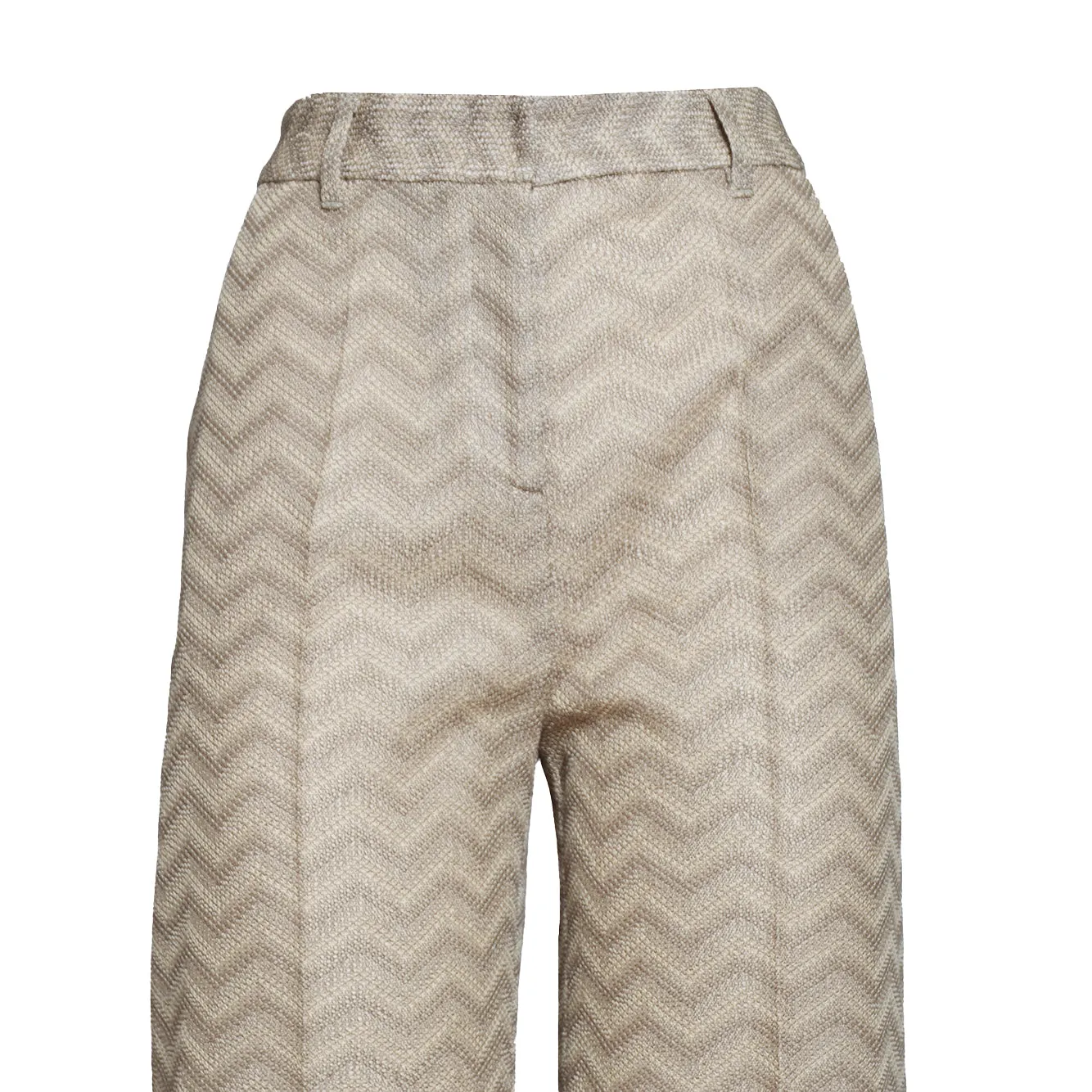 Pantalone dritto in cotone chevron sabbia Missoni