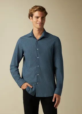 RUMFORD  Camicia misto cotone in micro fantasia uomo