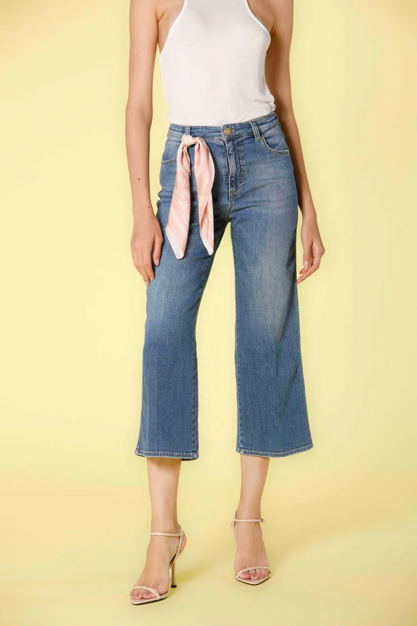 Samantha pantalon 5 poches femme en denim cropped relaxed