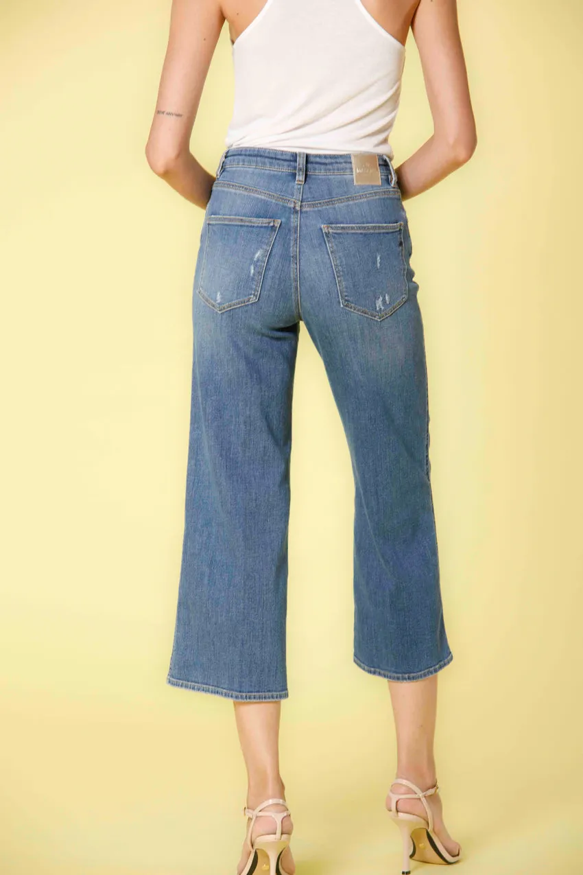 Samantha pantalon 5 poches femme en denim cropped relaxed