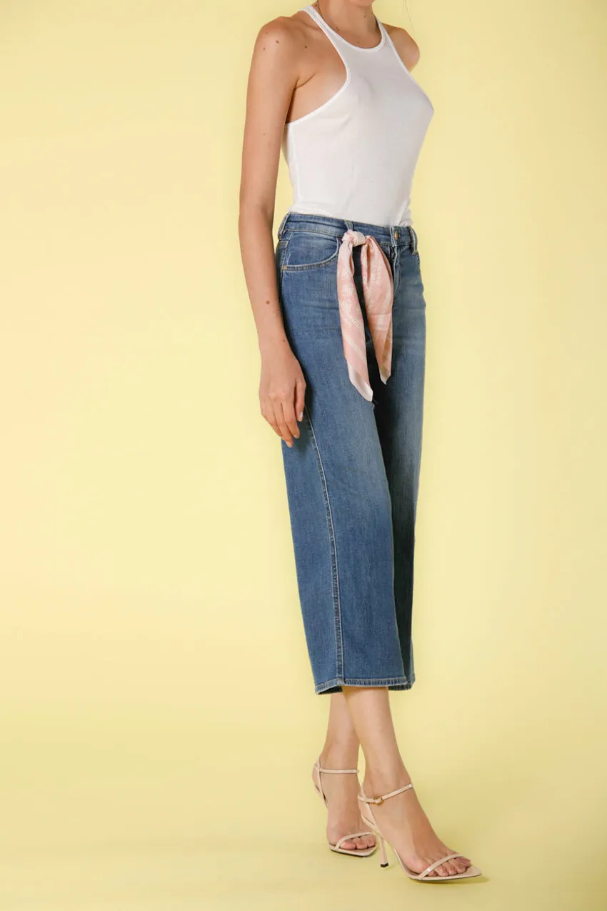 Samantha pantalon 5 poches femme en denim cropped relaxed