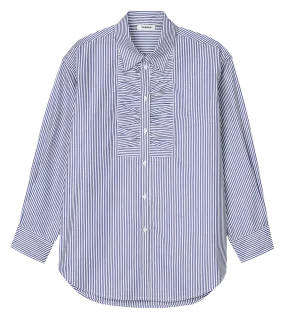  SANDRO   Camicia taglio ampio a righe in cotone | Blu