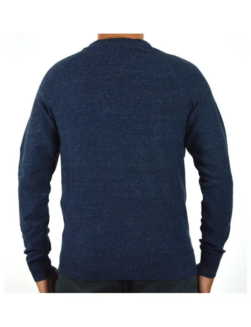 SELECTED HOMME maglia uomo girocollo blu melange cotone SLHJACOB