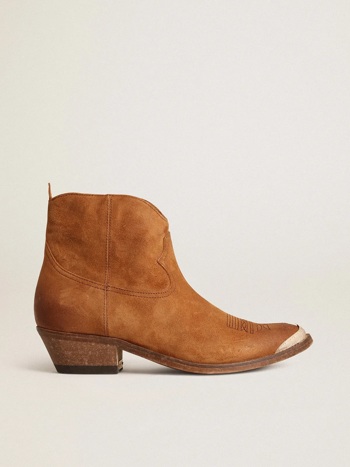 Stivaletti Young in suede color cognac