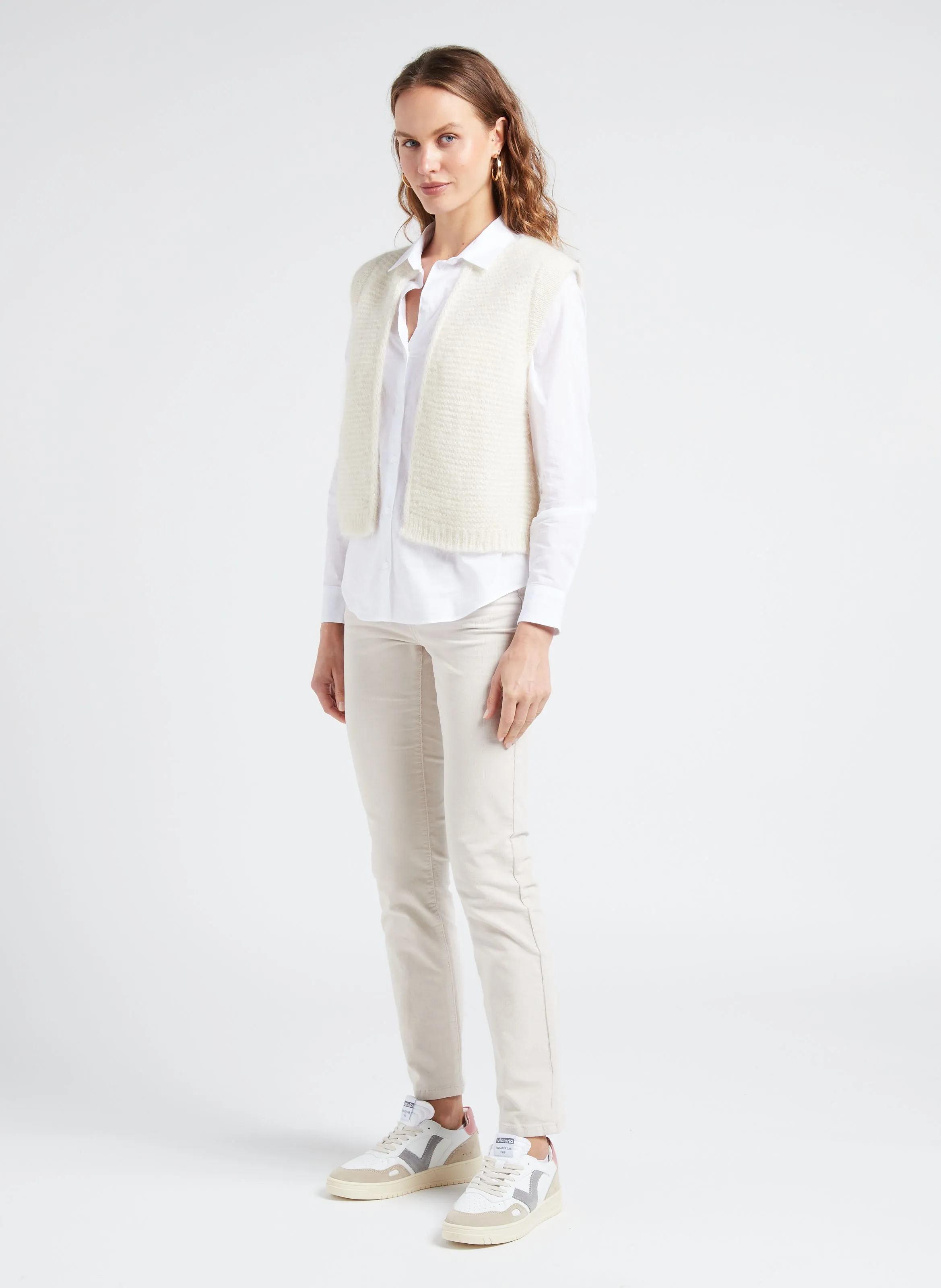  SUD EXPRESS   GOTANAX - Cardigan dritto in maglia con scollo tondo | Bianco